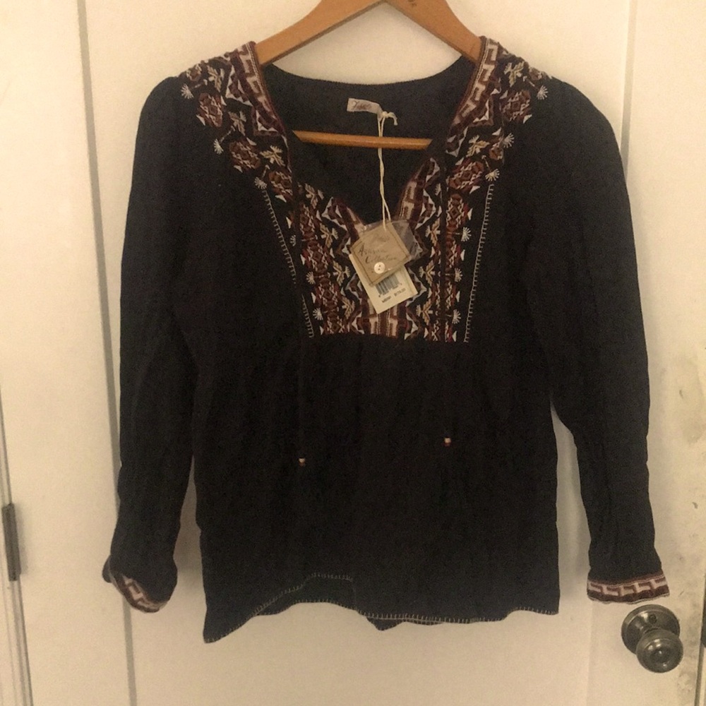 Faherty long sleeve black top.